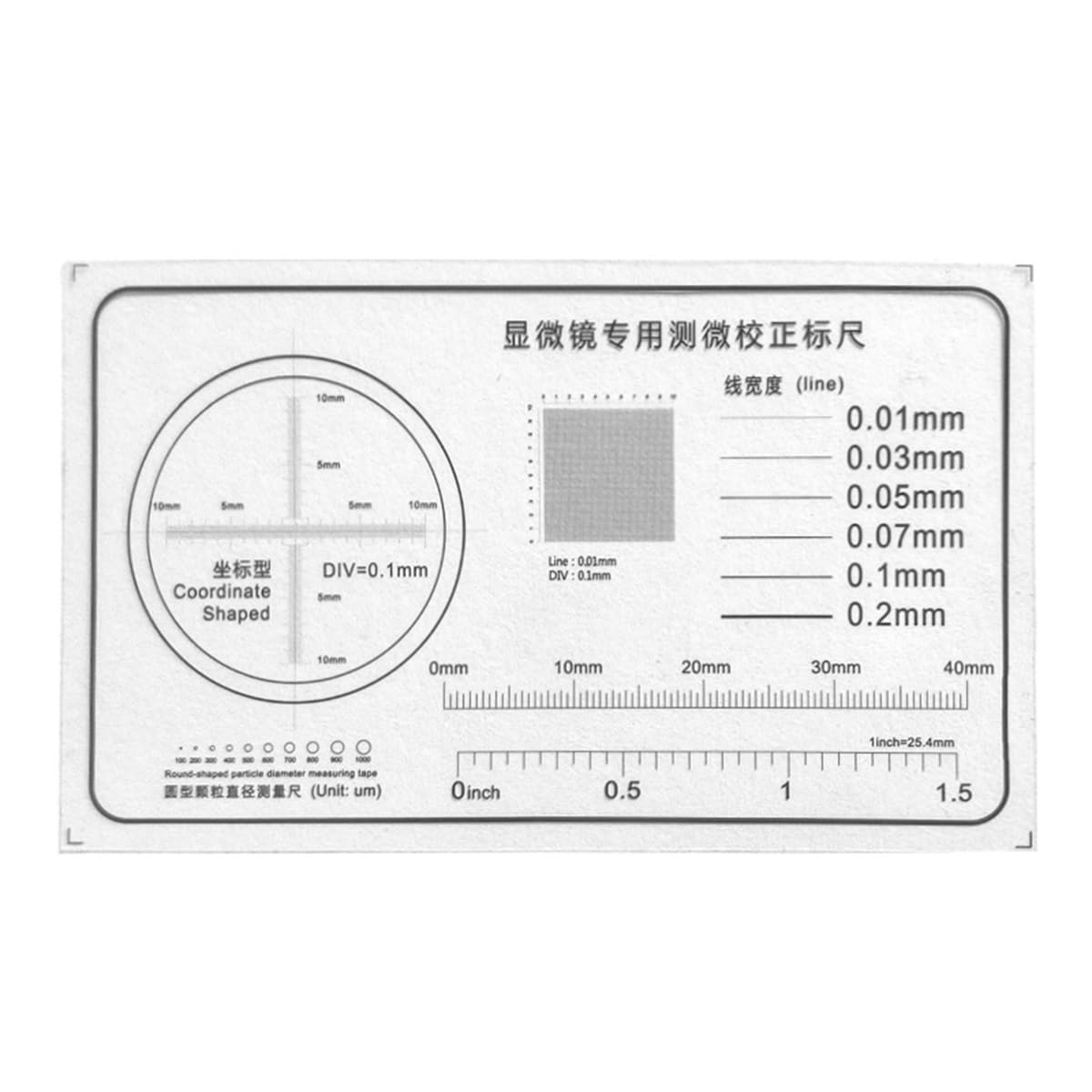 Handheld digital microscope accessories Microscope Micrometer Calibration Ruler PET Grid Net Micrometer Cross Line Measuring Round Shaped Microscope accessories (Color : 75x45mm)