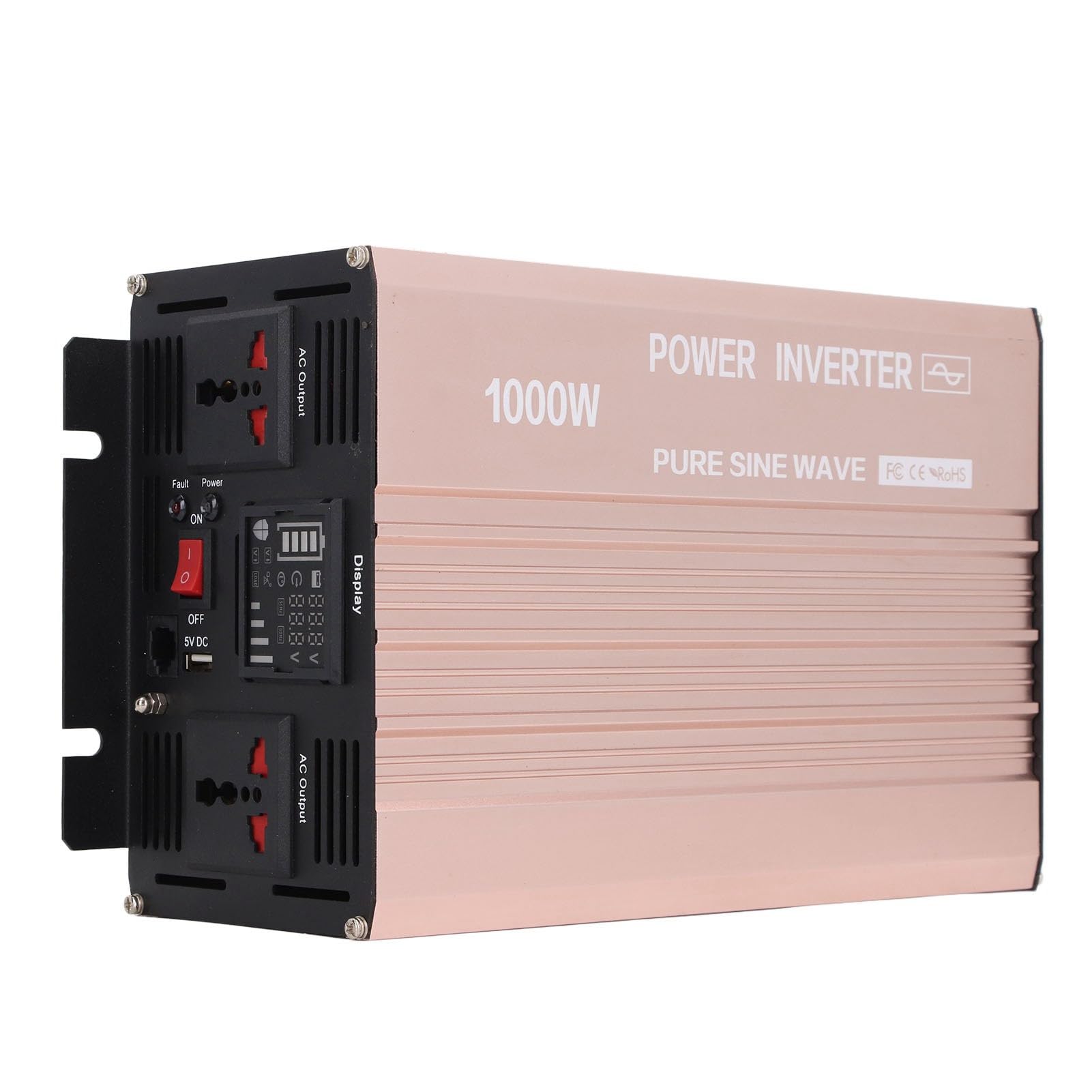 Generic Przetwornica Samochodowa o Mocy 1000 W z czystą sinusoidą. Niezawodna Moc Wyjściowa do zastosowań Awaryjnych W domu. Trwałe Aluminium (24 V do 220 V)