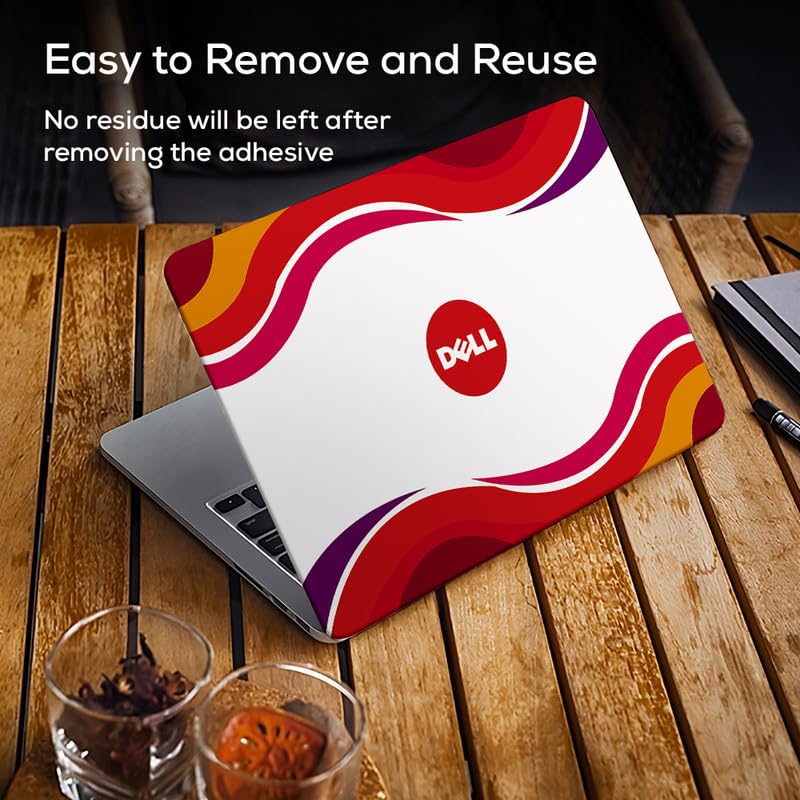 Image of Galaxsia DL247 Top+Wrist Pad Vinyl Laptop Skin /Sticker /Cover for 14 Inches Laptops Laminated-Removable-HD Quality Compatible for Dell (13.8x9.6 Inches)