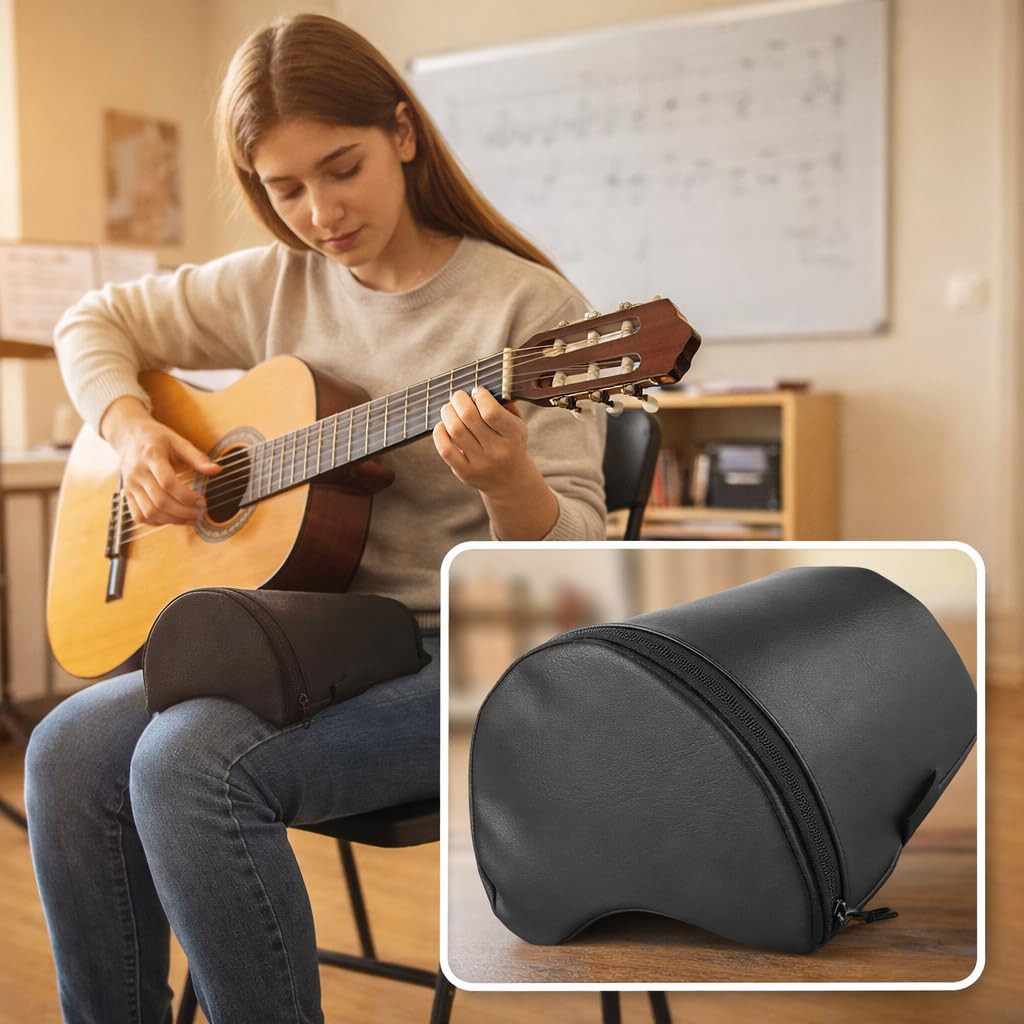 Soporte para Cojín de Guitarra Contorneado Suave Portátiles Reposapiés Accesorios para Instrumentos Musicales