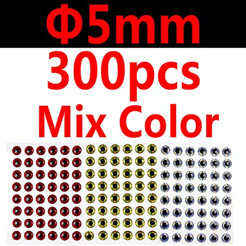 wifreo 300PCS 3D Bionic Fish Eyes Fly Tying Material Lure Eyes 2mm 3mm 4mm 5mm 6mm 7mm 8mm 9mm 10mm