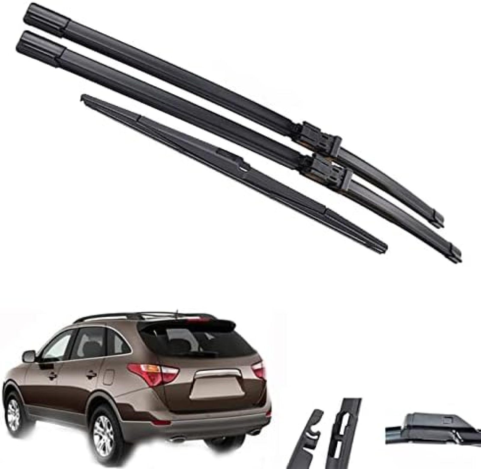 para Hyundai, para Veracruz IX55 2006 2007 2008 2009 2010 2011 2012, Juego de escobillas limpiaparabrisas Delanteras y traseras para Ventana de Coche, limpiaparabrisas de 24 "20" 14 "