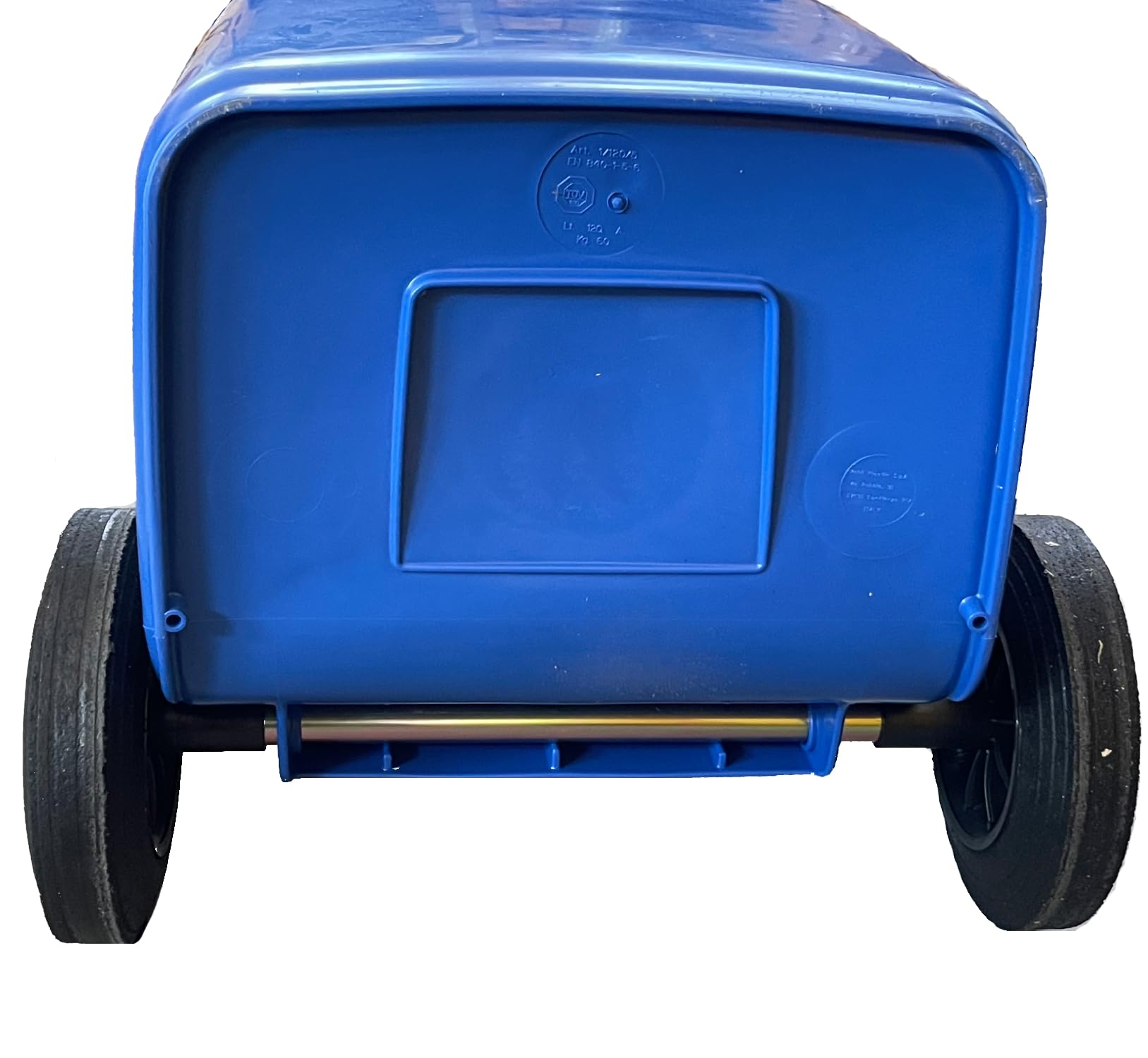Mobil Plastic - Bidone Raccolta Differenziata 120 Litri con Coperchio e Ruote per Uso Esterno | Colore Blu | Plastica Resistente | Certificato UNI EN 840