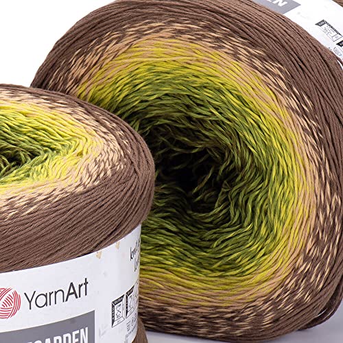 Image of Yarn Art Flowers Rosegarden 100% Cotton 250gr 8.80 oz 1094yds Multicolor Cotton Yarn Rainbow Crochet Yarn Spring Summer (322)