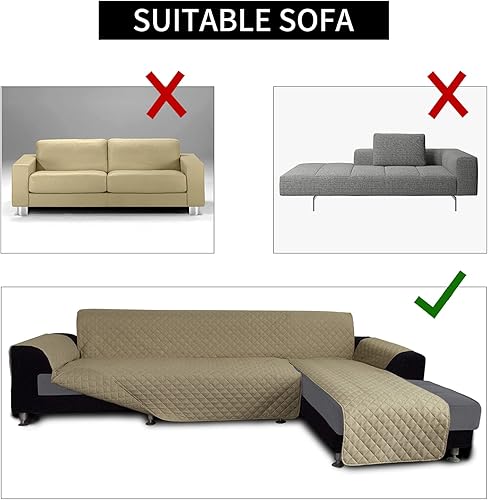 Miniatura 4 de Easy-Going - Funda para sofá en forma de L, funda de sofá modular, funda de sofá reversible, funda protectora de muebles para mascotas, niños,