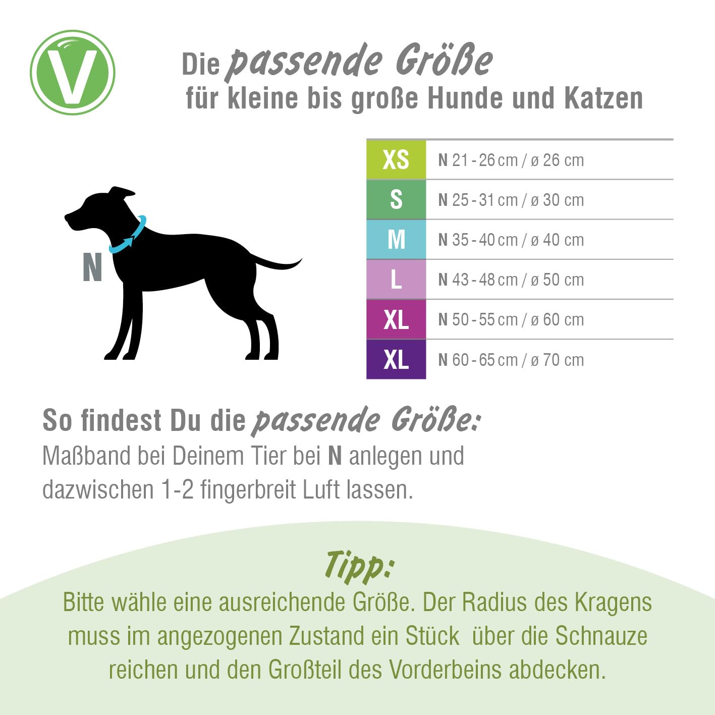 Vetlando Leckschutzkragen – Halskrause für Hunde & Katzen, Bequeme Alternative zu Plastikhalskragen, Keine Sichtbehinderung, wasserabweisend, waschbar – L Umfang 43-48cm Durchmesser 50 cm, blau