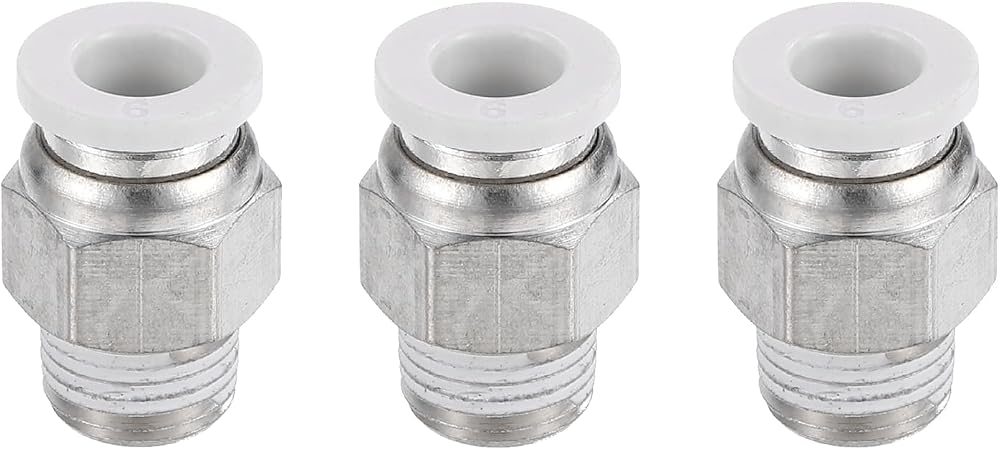 MECCANIXITY 공압 피팅 PC6-01 6mm 튜브 OD x 0.3cm(0.1인치) NPT 3개 — 사진 1