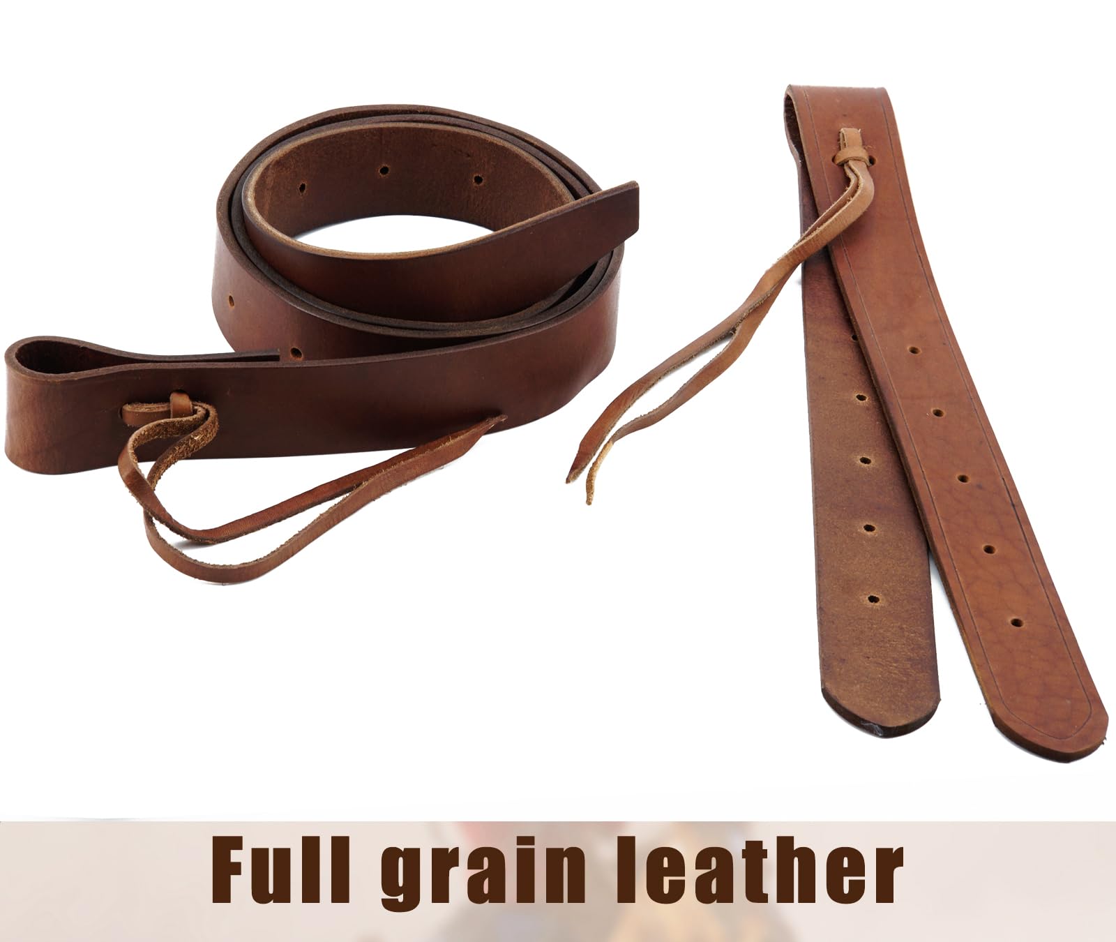 Western Horse Saddle Latigo Straps Off Billet - Juego de cinchas de cuero con peso pesado, 1.75 x 68.5 pulgadas