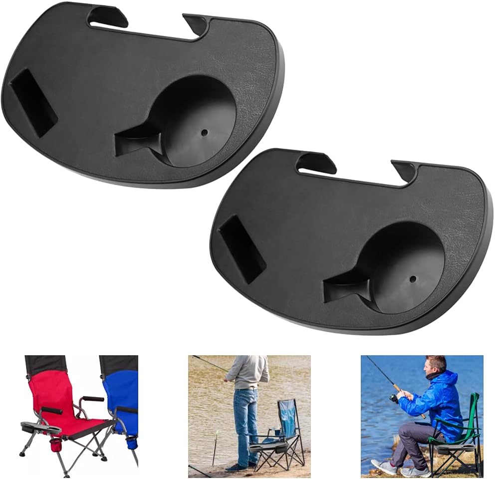 AKOOSY Tragbarer Becherhalter Für Liegestuhl - Mit Ablagefach Für Getränke & Snacks