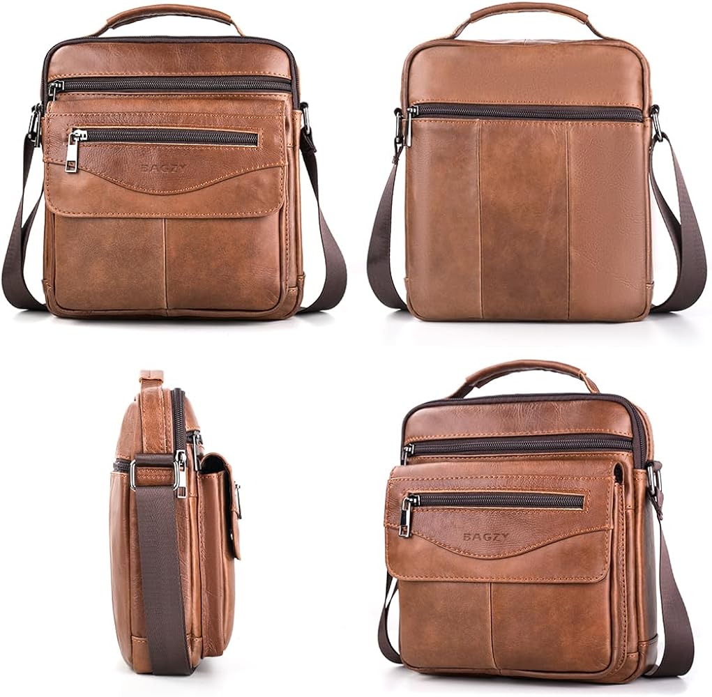 Amazon.com: BAGZY Leather Messenger Bag for Men Shoulder Bag for