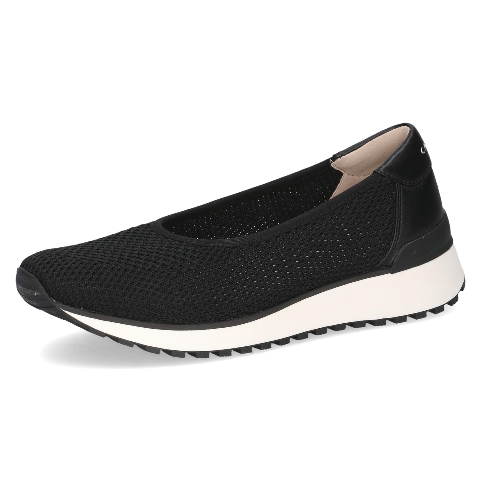 CAPRICE Women's Flat Sneakers, Black (Black Knit COM), 7.5 UK