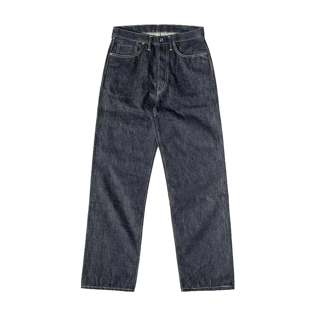 Mens Raw Denim Jeans - Straight Fit Casual Comfort Trousers