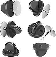 JANYUN 240 Pairs Rubber Butterfly Clutch Pin Backs - 9mm Nickel Pins, 10mm Width for Tie Tacks, Lapel Pins & Crafts