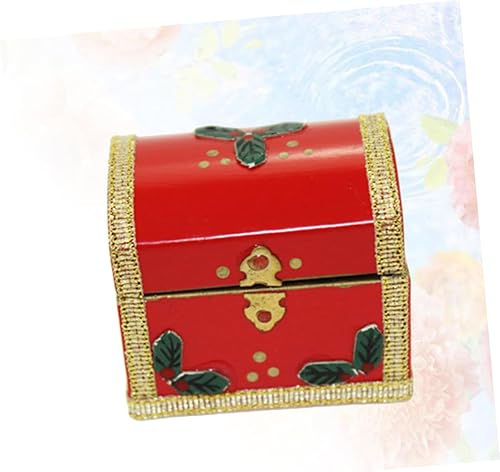 Miniatura 5 de TOYANDONA 1pc juego de madera mini muebles mini juguetes muebles simulados juguete mini artesanía caja de Navidad juguete madera rojo artesanía
