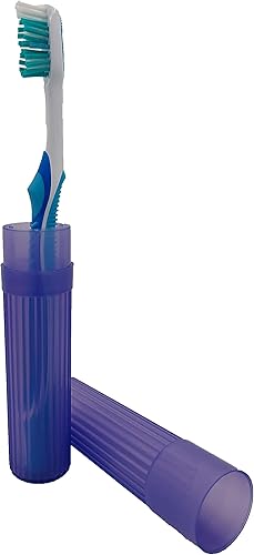 Miniatura 8 de Soporte para cepillos de dientes (azul y rosa). Fabricado en los Estados Unidos. Con orificios de ventilación.