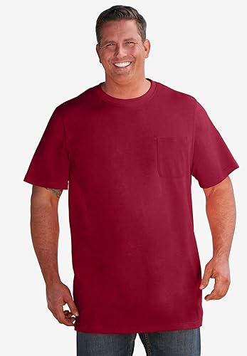 Miniatura 5 de KingSize Camiseta para hombre grande y alto No encoge Ligera Cuello redondo Con bolsillo
