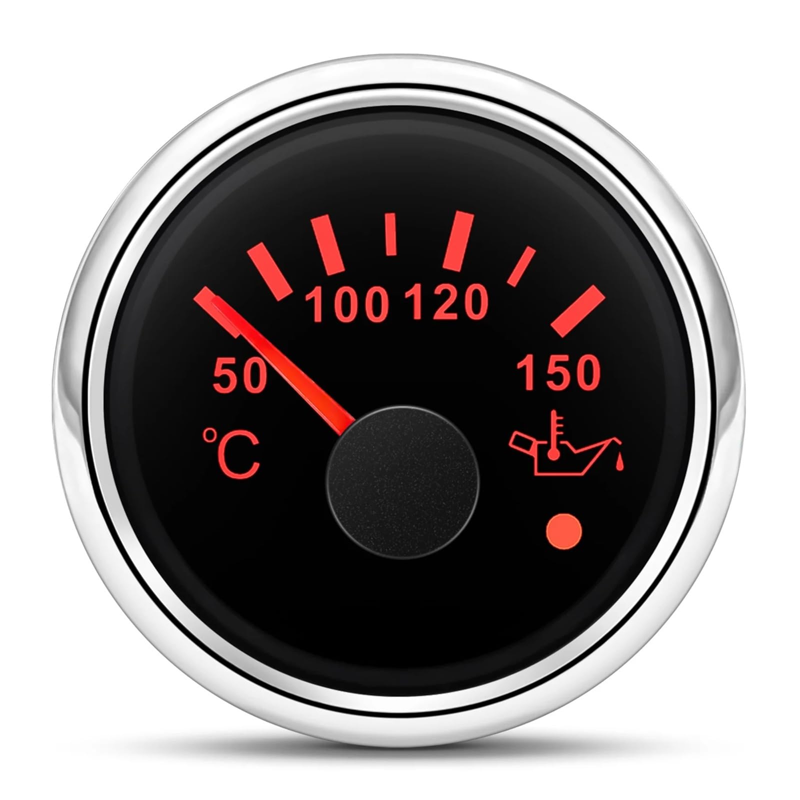 Medidor de temperatura de aceite Universal for coche de 52mm con alarma, indicador de temperatura de aceite de 50~150 ℃, luz trasera roja for yate de barco 12V24V Universal(BN Gauge)