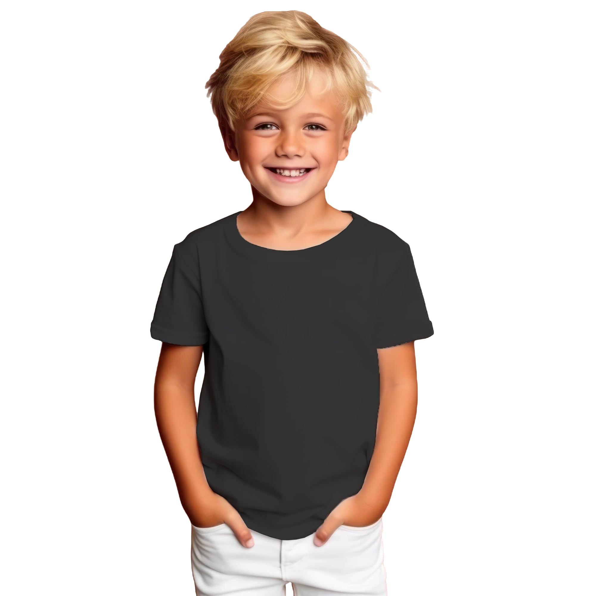 Camiseta algodón orgánico Manga Corta para niños y niñas - Camiseta Eco con 160 g/m Durable, cómoda y Elegante