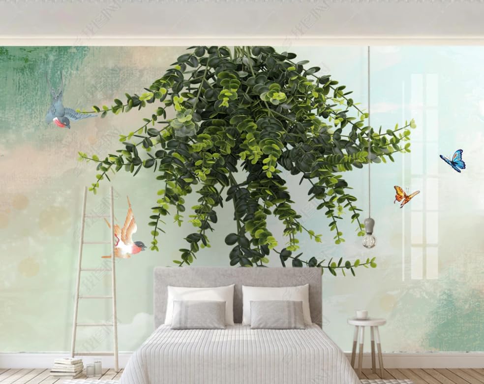 Papier peint intissé feuilles de plantes mural 300x210 cm
