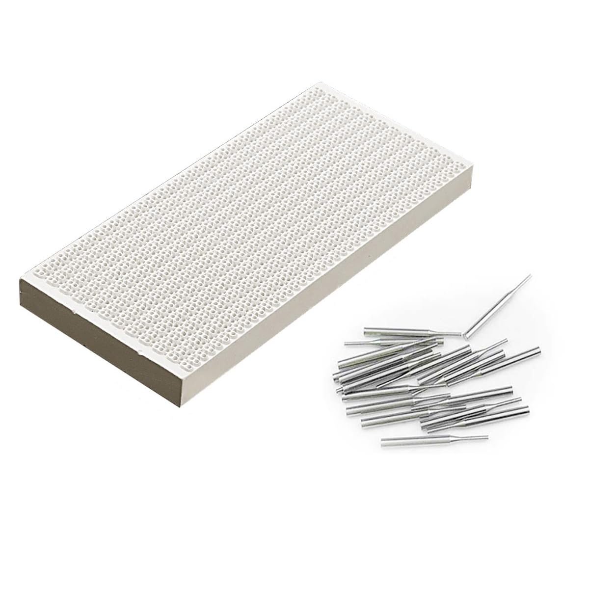 Honeycomb Ceramic Soldering Board with Needles, Rectangle 163x72x13mm Soldering Honeycomb Panel Jewelry Making Tools, Soldering Block for Melting Casting
