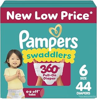 Diapers - Swaddlers 360° - Size 6, 44 Count, up to 100% Leakproof Comfy Dry Fit, Designed for Easy Changes, Pull On Baby Diaper (Packaging May Vary)
