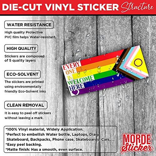 Everyone Is Welcome Here Sticker Diversity Lgbt Safe Space Trans Pride Teacher Appreciation Heart Die-Cut Waterproof Vinyl Sticker For Laptop Water Bottle Phone Case Cars Merchandise Decor Decal Stuff Gift Idea For Her Him Adults Kid V1 #TOP2