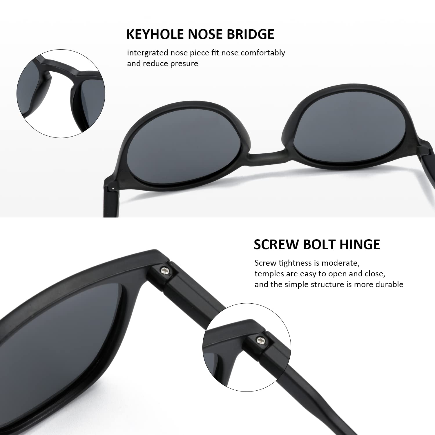 ZENOTTIC 2 Paia Occhiali da Sole Polarizzati per Uomo Donna Retro Vintage Rotondi Quadrati Protezione UV400 Unisex