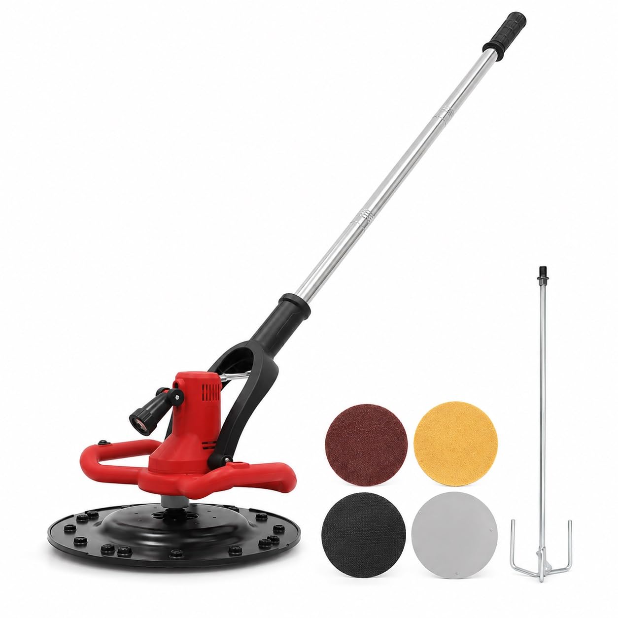 Cdsmwlj Red Electric Concrete Trowel 1680W Wall Smoothing Polishing Machine With Rod