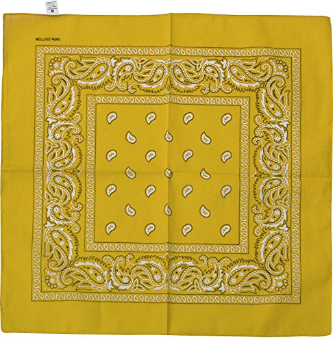 Harrys-Collection Unisex Bandana Bindetuch 100% Baumwolle (1 er 6 er oder 12 er Pack), Farbe:gelb