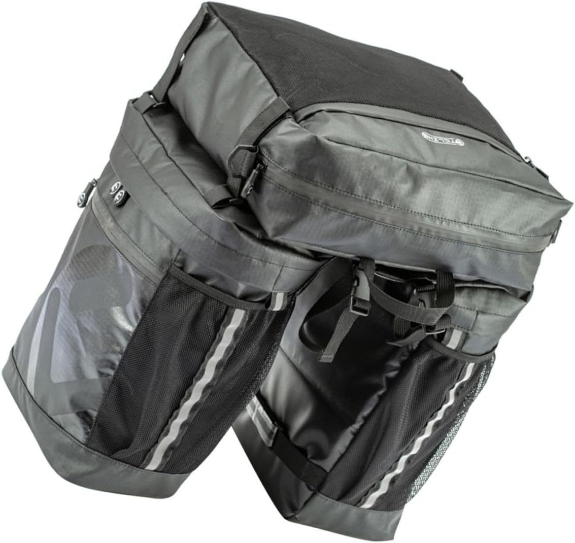 Waterproof 50l Bicycle Rear Rack Bag with Saddle Pannier, Mountain Bike Carry Bag for Travel and Long-distance Cycling