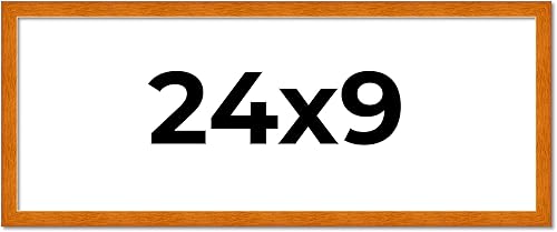 Miniatura 2 de Marco de fotos de madera real marrón miel de 24 x 9 pulgadas de ancho de 0.75 pulgadas  Profundidad del marco interior de 0.5 pulgadas  Marco de