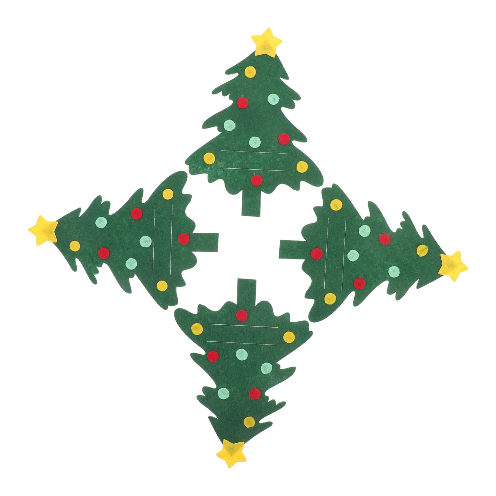 OKUMEYR 4pcs Christmas Tree Shaped Cutlery Holders Felt Silverware Storage for Holiday Table Decor for Christmas Parties and Family Gatherings