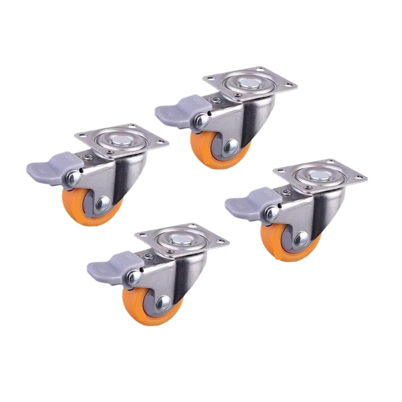 MXXDMOPD 4 Pieces/lot 1.25 inch Screw Caster Orange PP Furniture Wheel Silent(A)