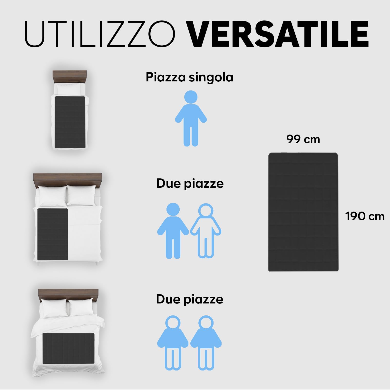 Adamson B10 Sistema di Raffreddamento per Letto -TWIN 190x100CM - Materasso Rinfrescante 100% Cotone per Sudorazioni Notturne- Topper Refrigerato per Chi Soffre il Caldo - Garanzia 5 Anni - Nero Notte