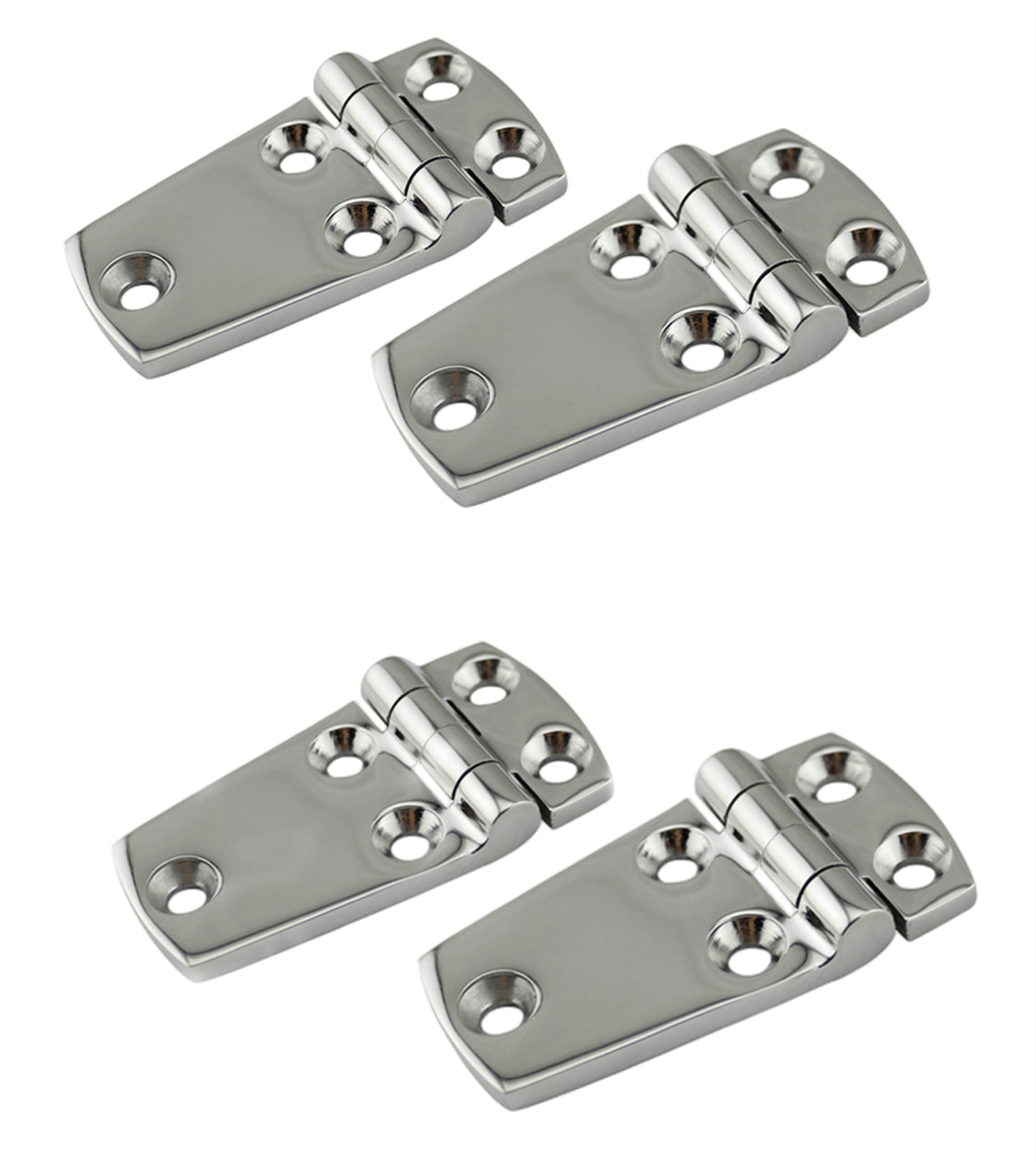 SFJSFIMQ 2/4PCS Stainless Steel 316 Marine Hardware Casting Hinge Door for Boat Yacht RV Button(Size:57mm x 38mm)