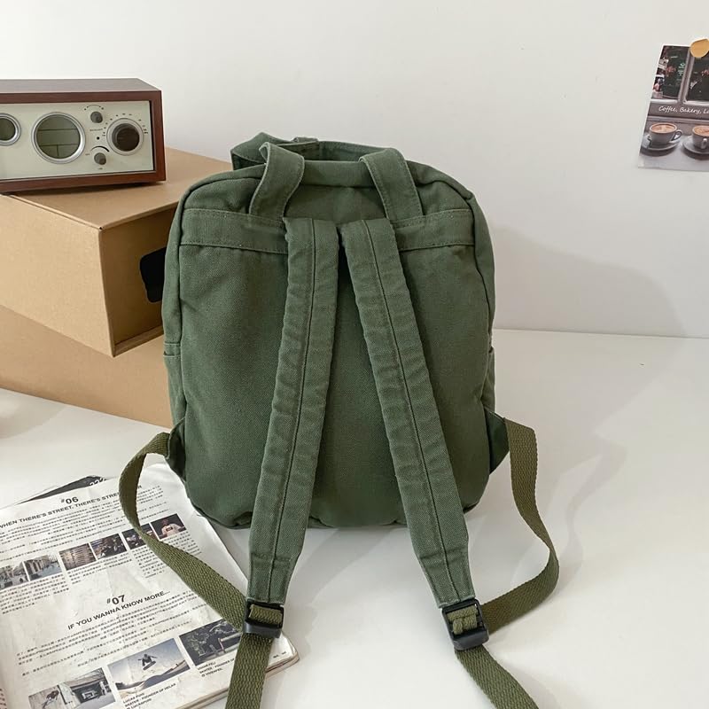 Image of MaxxCloud Vintage Denim Laptop Backpack Casual Canvas Daypack Handbag Purse Lightweight Rucksack Shoulder Bag