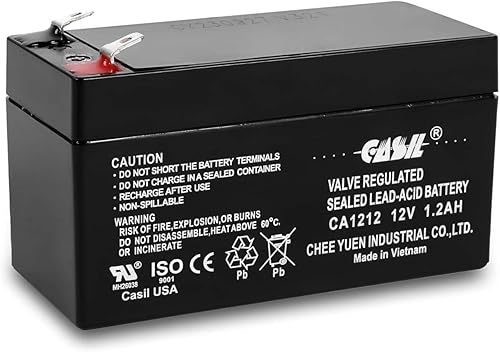 Casil Batería de repuesto de 12V 1.2Ah compatible con el sistema de seguridad ADI/Ademco 484, luz de emergencia Technacell TC1212