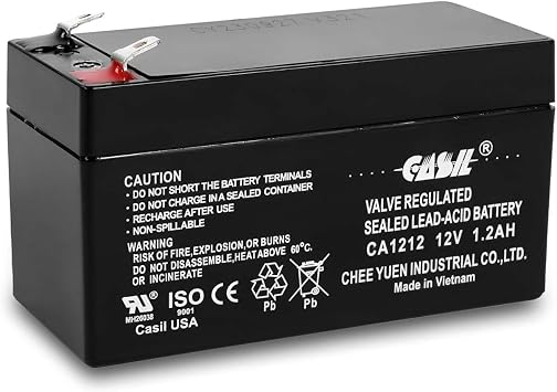 Casil 12V 1.2Ah Replacement Battery Compatible with Emergency Exit Sign Voy Electric Scooter Mercedes Benz N000000004039 Data Shield 1200 1009 Gold Medal SNO-Konette Ice Shaver Alexander LCR12V1.3P