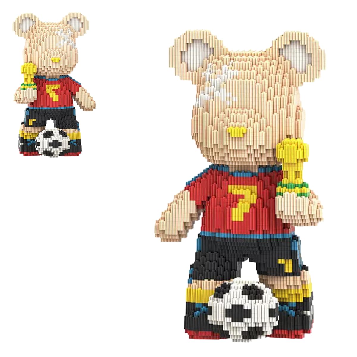 Amazon.com: VIIOVOIIV Teddy Soccer World Cup Bear Micro Building