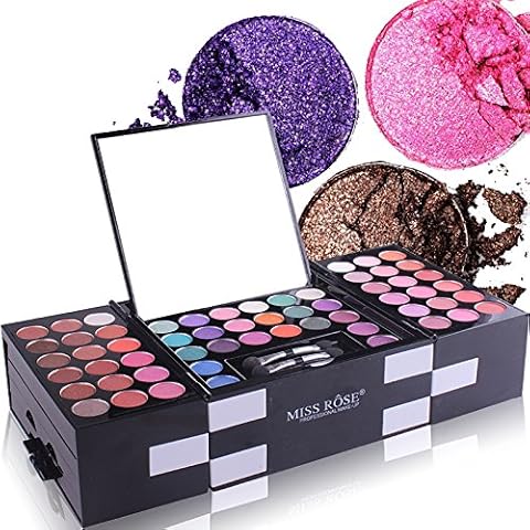 Professional Makeup 144 Colors Eyeshadow Blush Powder Eyebrow Powder Kit with Black & White Classic Case - Ideal for Professional and Daily Use (N) Cover