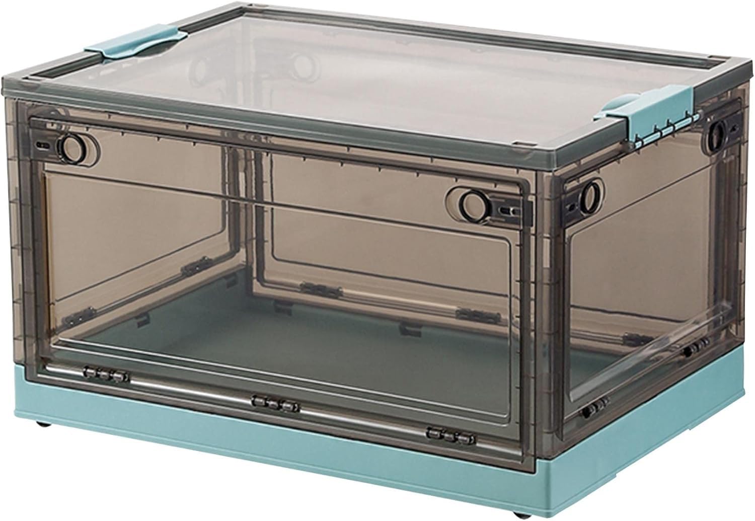 Generisch Große, transparente Aufbewahrungsbox aus Kunststoff mit Deckel und Rollen – Grüner Unterbett-Organizer (51 x 36 x 29,5 cm) für einfache Aufbewahrung und Organisation im Haushalt
