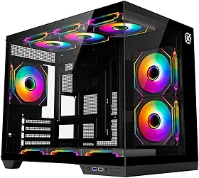 Gabinete Kalkan Saga Preto Aquário Compacto Micro ATX USB 3.0 Sem Fans KLK00043