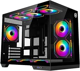 Gabinete Kalkan Saga Preto Aquário Compacto Micro ATX USB 3.0 Sem Fans KLK00043