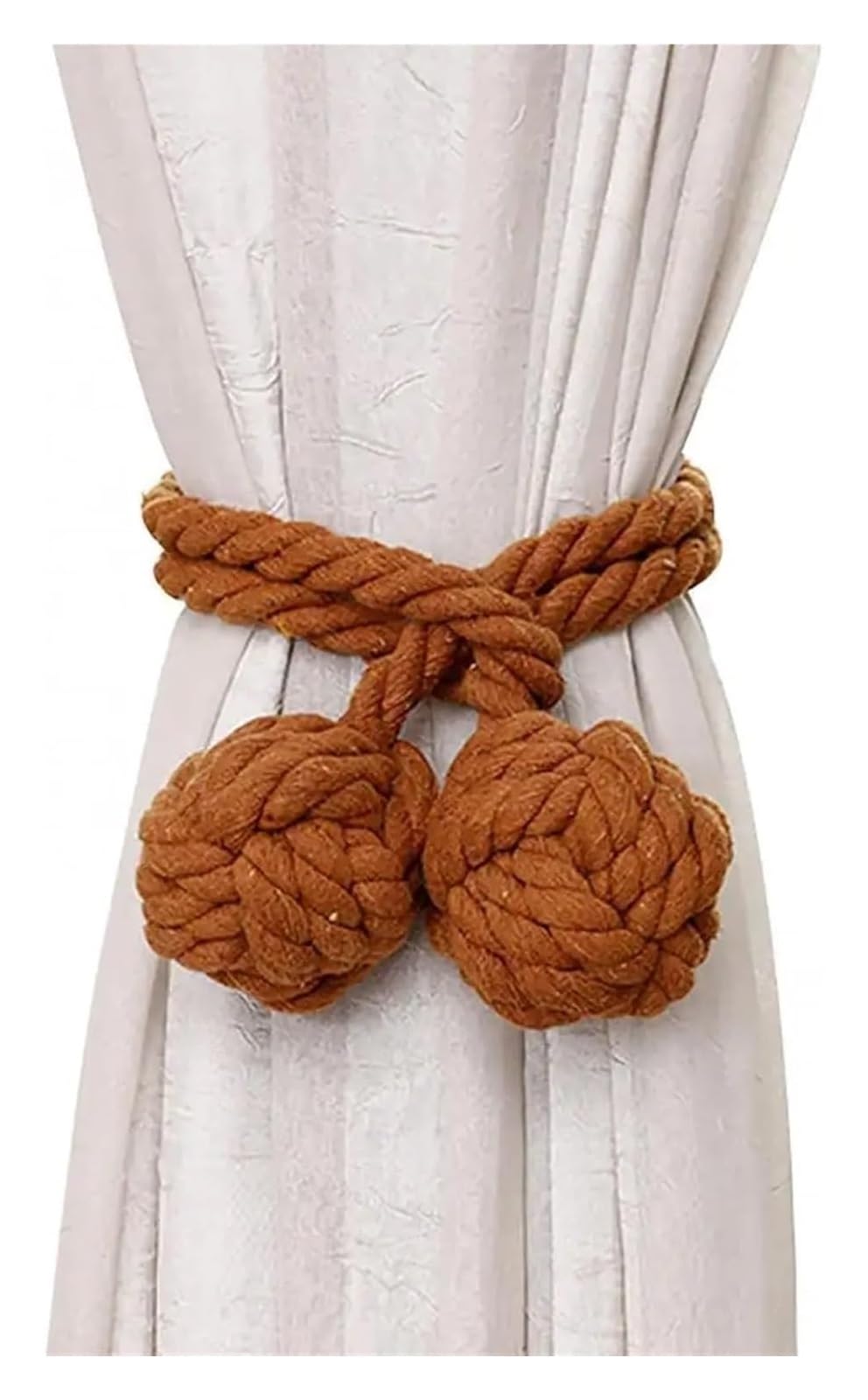 Lot de 4 embrasses de Rideaux à Pompons, embrasses de Rideaux Simples, Cordes de Cravate de Rideau, embrasses à Boules suspendues, Supports de Boucles, décoration d'intérieur(Orange)