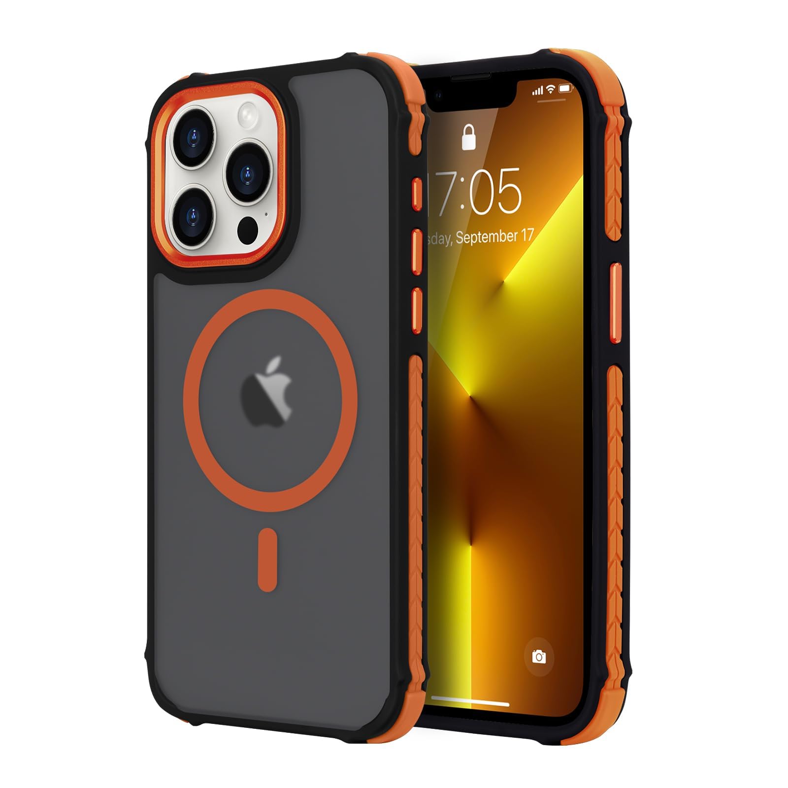 LLZ.COQUE Magnetic for iPhone 13 Pro Max Case, Compatible with Magsafe, Bumper Protective Cover, Slim Shockproof Anti-Scratch Translucent Matte Men