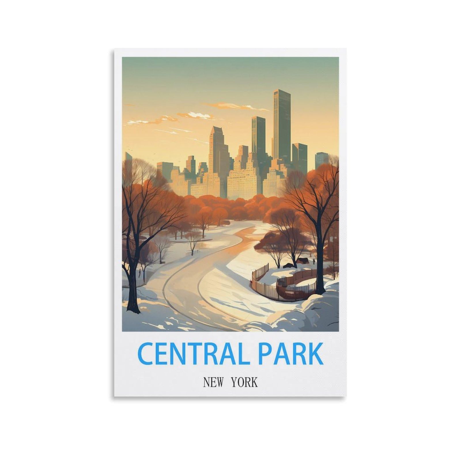 Metal Tin Sign Plaque Poster,Central Park New Yorks,Art Plaque Poster Wall Decor for Home Tool Room Bar Club Restaurant Cafe 15x30cm