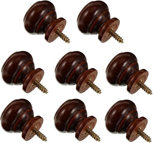 Miniatura 10 de DOITOOL 8 piezas de mango de madera maciza autorroscante, mini tocador de cocina, perillas de puerta de armario de cocina, pomos de cajón de