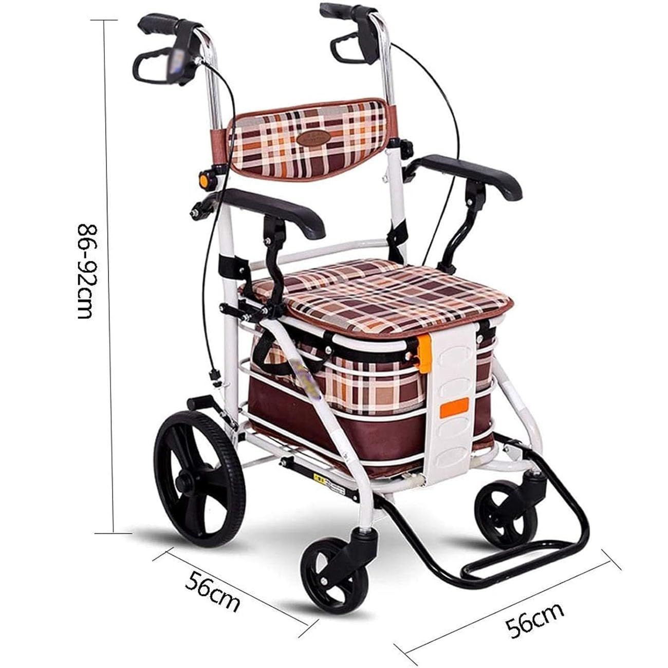 ICEMOB Deambulatore per Anziani,Carrello Pieghevole Altezza Regolabile,Carrellino con Ruote Portatutto Portatile,Cestino della Spesa Rimovibile,Supporta Fino A 120KG
