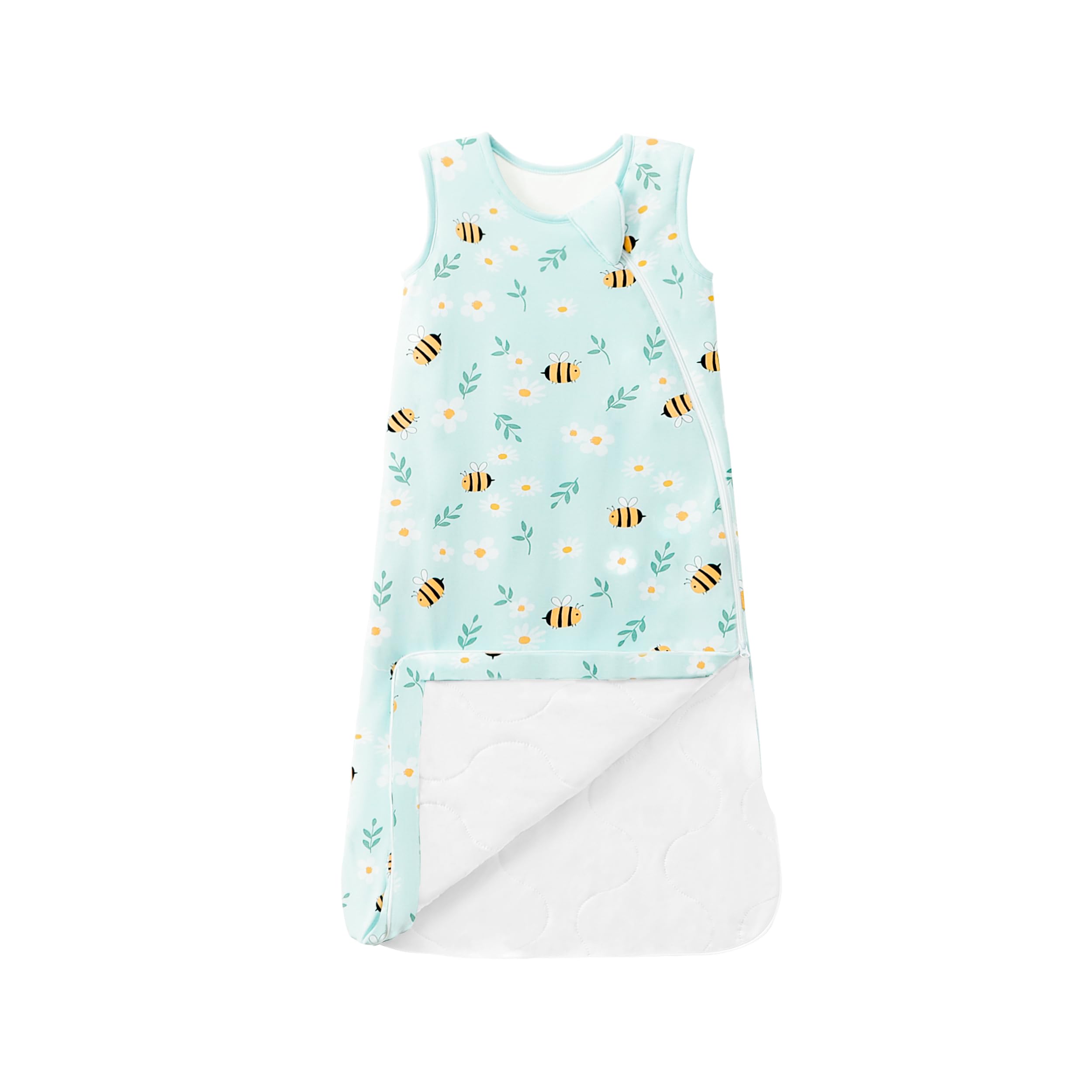 TADO MUSLIN Baby Sleep Sack 18-36M 1.0 Tog 95% Rayon from Bamboo 5% Spandex Breathable Sleep Sacks Baby Quilted Wearable Blanket 2-Way Zipper Lightweight Little bee