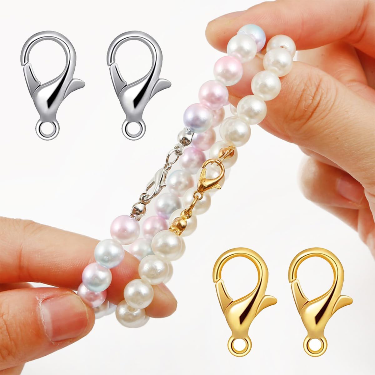 400PCS Lobster Clasps Metal Alloy Small Lobster Claw Clasps Lobster Clip for Handmade Necklace Bracelet Jewelry Making (Gold and Sliver) - Image 3